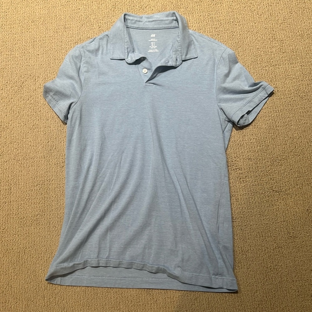 H&M Men’s S Light Blue Polo